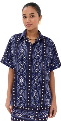 Johanna Ortiz Salty Promises Shirt Navy/Ecru 12