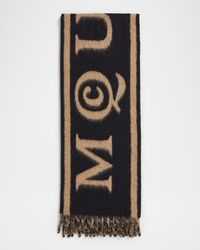 Wool-Blend Logo Jacquard Scarf