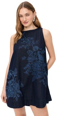 Marques'Almeida Flower Motif Denim Mini Dress Blue 6
