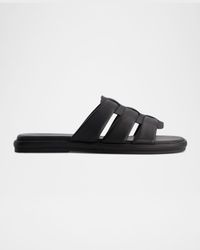 Tamer Caged Leather Slide Sandals