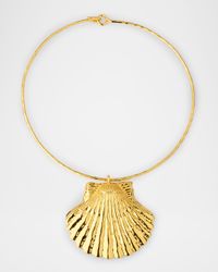 Hammered Torque Shell Collar Necklace