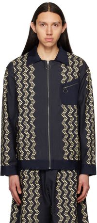 Nicholas Daley Black Zig Zag Jacket
