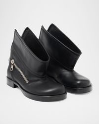 Leather Zip Biker Booties