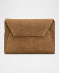 Suede Envelope Pochette Clutch Bag