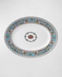 Florentine Turquoise Oval Platter 13.75"