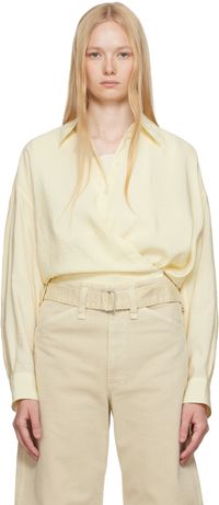 LEMAIRE Yellow Straight Collar Twisted Shirt