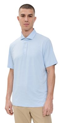 RLX Ralph Lauren Striped Featherweight Airflow Jersey Polo Office Blue/Ceramic White S