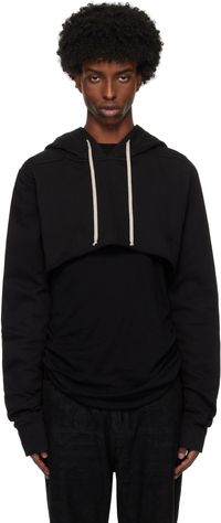Rick Owens DRKSHDW Black Porterville Cropped Hoodie