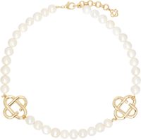 Casablanca White Medium Pearl Logo Necklace