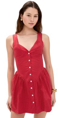 Frankies Bikinis Charlotte Poplin Dress Ladybug XS