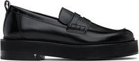 AMI Paris Black Leather Anatomical Toe Loafers
