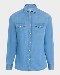 Men's Lightweight Denim Easy-Fit Western Shirt