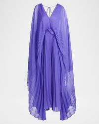 Darnhill Pleated Cape Maxi Dress