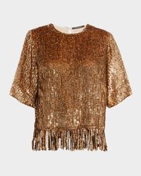 Yona Fringed Sequin Blouse