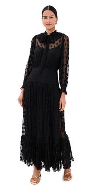 Ulla Johnson Carla Lace Long Sleeve Dress Noir 2
