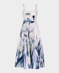 Sorelle Pleated Floral-Print Midi Dress