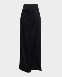 Satin Wrap Maxi Skirt