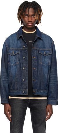 Hugo Blue Adjustable Hem Denim Jacket