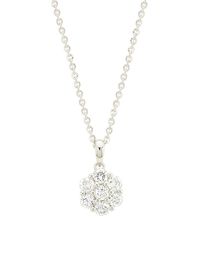 Women's 14K White Gold & 0.69 TCW Natural Diamond Cluster Pendant Necklace - White Gold