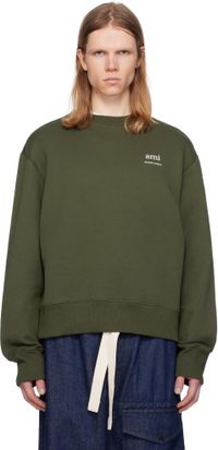 AMI Paris Green Cotton Sweatshirt