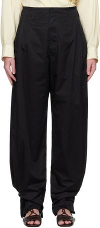 LEMAIRE Black Soft Volume Trousers