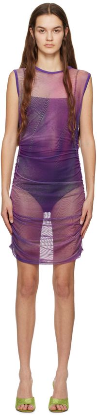 DRAE Purple Glitch Print Minidress