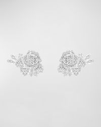 Rose 18k White Gold Diamond Earrings