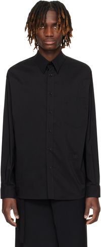 MM6 Maison Margiela Chemise noire en satin et popeline