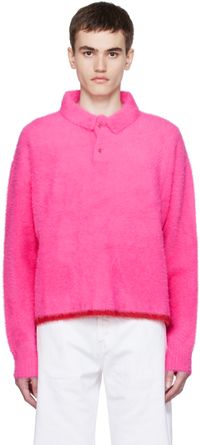 JACQUEMUS Pink Le Papier 'Le Polo Neve' Polo