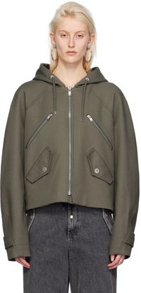 Dion Lee Khaki Zip-Up Jacket