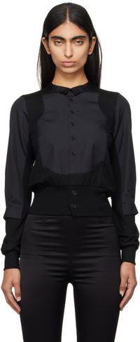 Noir Kei Ninomiya Black Hybrid Cardigan