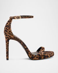 Nudist Leopard Ankle-Strap Platform Sandals