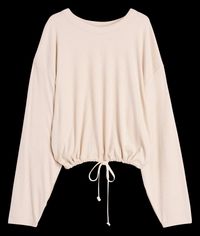 Icone - Sweat court côtelé - Taille L - Beige