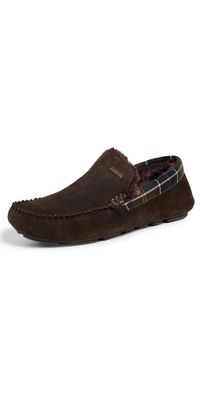 Barbour Barbour Monty Moccasin Slippers Brown Suede 10