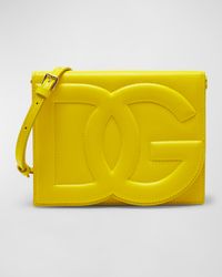 DG Logo Flap Leather Shoulder Bag