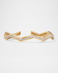 Zig Zag Stax Bracelet with Diamonds in 18K Gold, 5mm