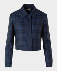 Lewitt Check Wool Double-Face Crop Jacket