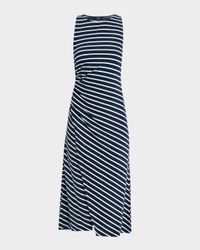 Max Striped Wrap-Effect Midi Dress