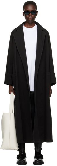 Max Mara Manteau de style cape noir en denim