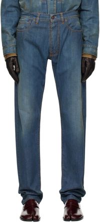 Maison Margiela Jean bleu à effet délavé