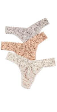 Hanky Panky Signature Lace Original Rise 3 Pack Black/Black/Black One Size