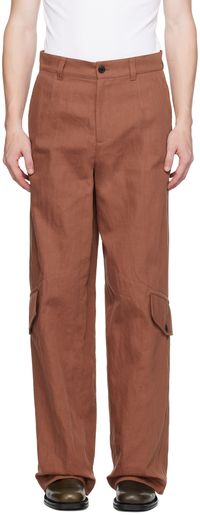 Dries Van Noten Brown Wide Leg Cargo Pants