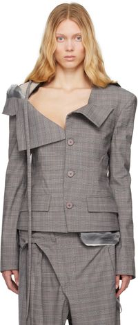 Ottolinger Gray Off-Shoulder Blazer
