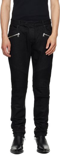 Balmain Black Slim-Fit Biker Jeans