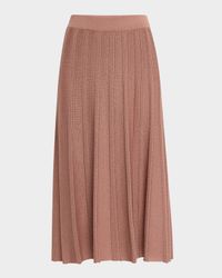 A-Line Textured Knit Midi Skirt