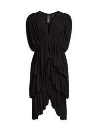 Women's 4-Tiered Butterfly Knee-Length Dress - Black - Size Medium