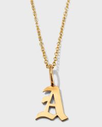 Amelia 14K Gold Gothic Initial Necklace