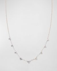 White Gold Round 9-Diamond Necklace, 18"L, 0.37-0.43tcw