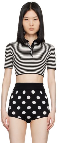 Dolce&Gabbana Black & White Striped Polo
