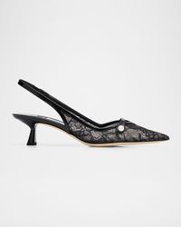 Amita 45 Lace Slingback Pumps